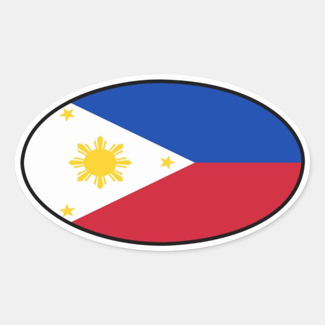 Philippinen-Euro-Sticker Ovaler Aufkleber (Vorderseite)