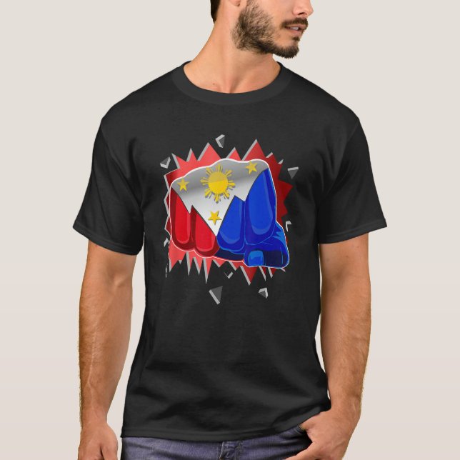 Philippinen Faust Boxfächer mit philippinischer Fa T-Shirt (Vorderseite)