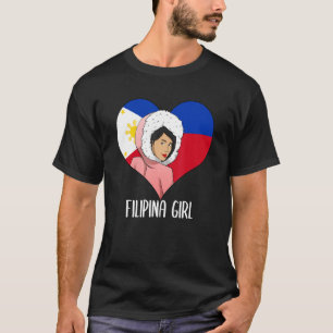 Philippinen Filipina Alaska Woman Girl Flag Alaska T-Shirt