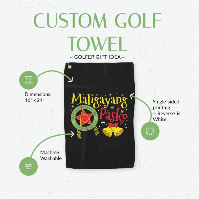 Philippinen Filipino Christmas Maligayang Pasko Golfhandtuch (Filipino Christmas Golf Towel)