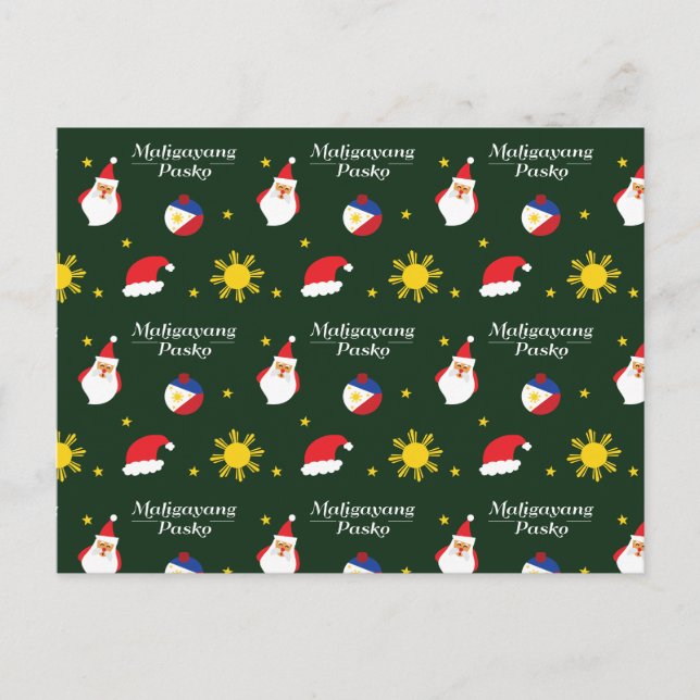 Philippinen Filipino Christmas Maligayang Pasko Postkarte (Vorderseite)