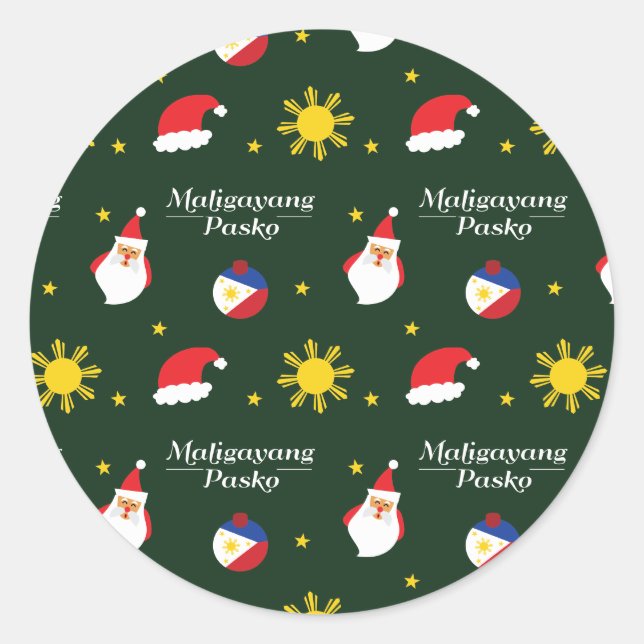 Philippinen Filipino Christmas Maligayang Pasko Runder Aufkleber (Vorderseite)