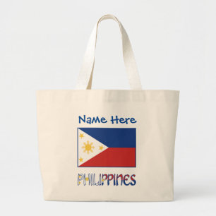 Philippinen Filipino-Flagge Blau Personalisierung Jumbo Stoffbeutel