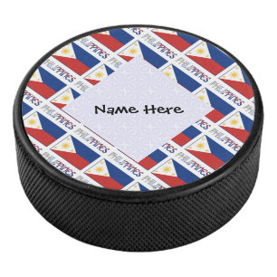 Philippinen Filipino-Flagge Kacheln Personalisiert Eishockey Puck