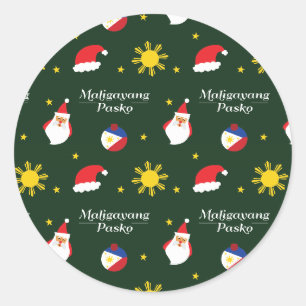 Philippinen Filipino Weihnachten Maligayang Pasko Runder Aufkleber