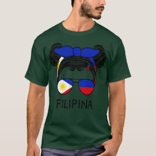 Philippinen Flag Filipino Girl Filipina mit Messin T-Shirt