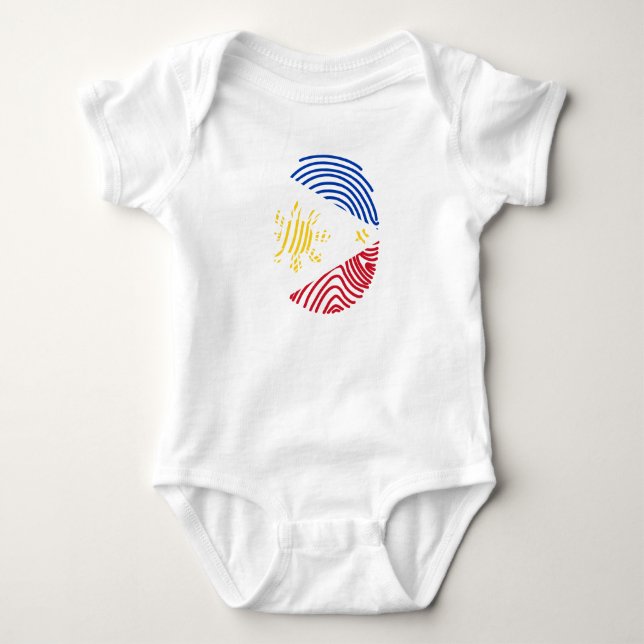 Philippinen Flag Fingerprint Baby Strampler (Vorderseite)