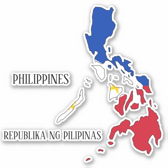 Philippinen-Flag-Karte Aufkleber (Vorderseite)