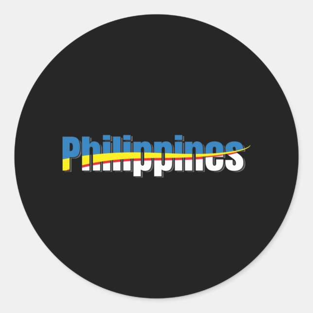 Philippinen Flag Pride - Typografie Art Runder Aufkleber (Vorderseite)