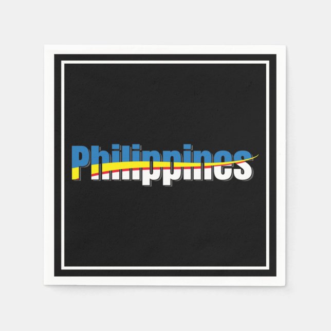 Philippinen Flag Pride - Typografie Art Serviette (Vorderseite)