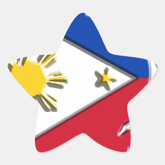 Philippinen FLag Stern-Aufkleber (Vorderseite)