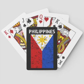 Philippinen-Flagge - beunruhigte Spielkarten