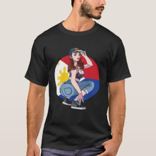 Philippinen Flagge Filipino Pinay Girl Filipin T-Shirt