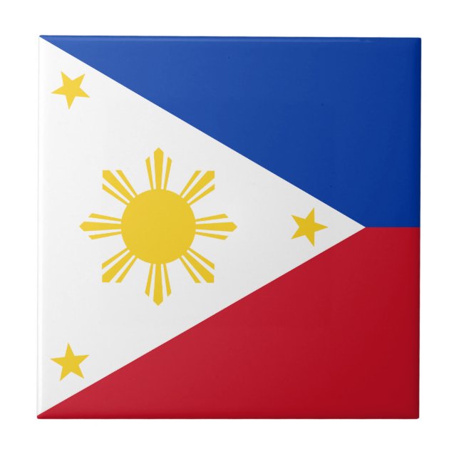 Philippinen-Flagge Fliese (Vorderseite)