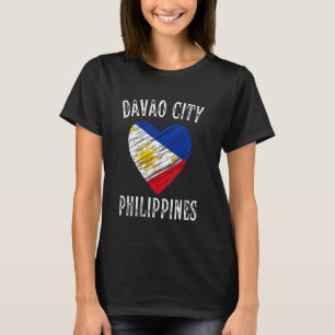 Philippinen-Flagge Herz Davao City Stadt T-Shirt