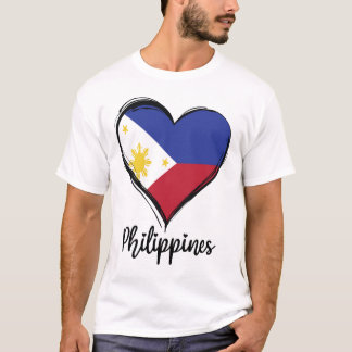 Philippinen-Flagge Herz Pinoy Filipino T-Shirt
