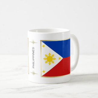 Philippinen-Flagge + Karten-Tasse Kaffeetasse