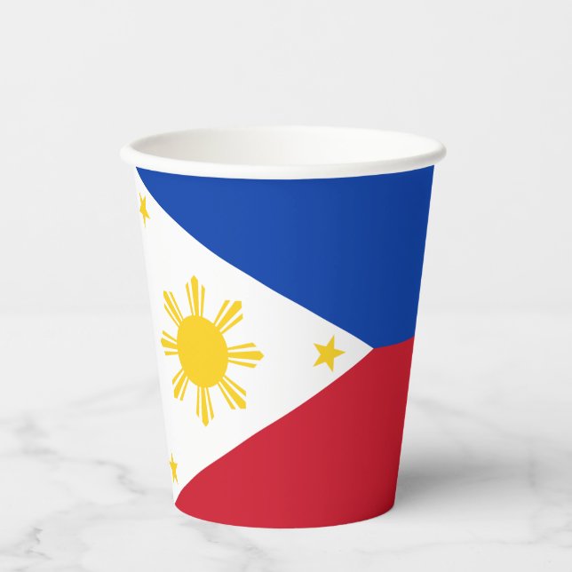 Philippinen-Flagge Pappbecher (Vorderseite)