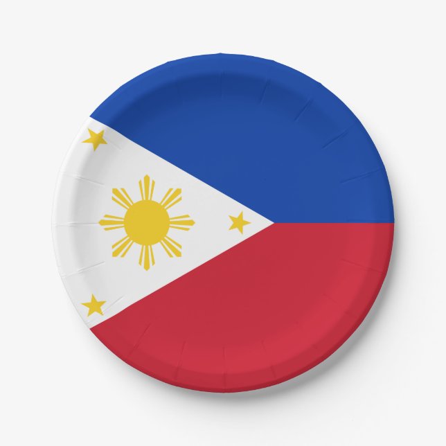 Philippinen-Flagge Pappteller (Vorderseite)