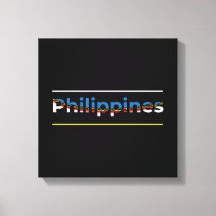 Philippinen-Flagge - Patriotisches Auslaufschreibe Leinwanddruck