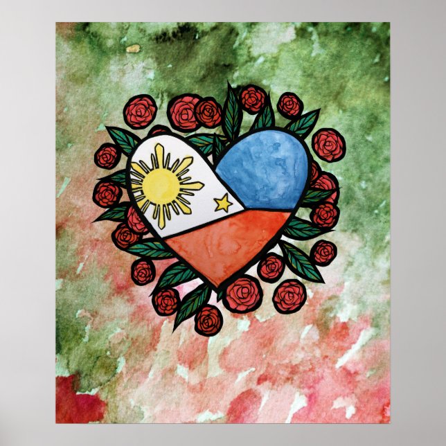 Philippinen-Flagge Poster (Vorne)