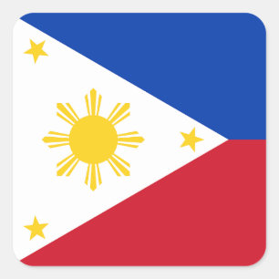 Philippinen-Flagge Quadratischer Aufkleber