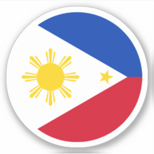 Philippinen-Flagge Rund Aufkleber