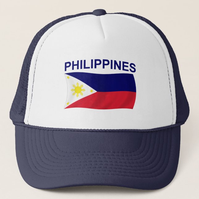 Philippinen-Flagge Truckerkappe (Vorderseite)