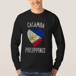 Philippinen Flaggen Herz Calamba Stadt T-Shirt