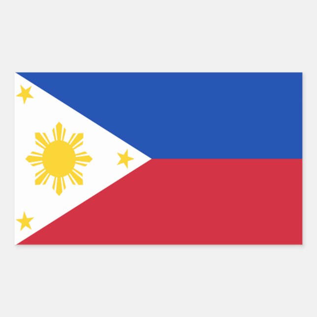 Philippinen-Flaggensticker Rechteckiger Aufkleber (Vorderseite)