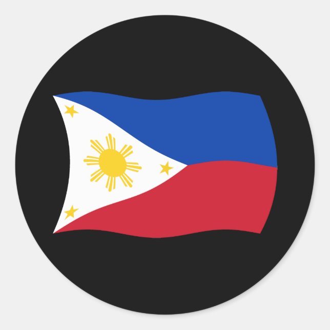 Philippinen-Flaggensticker Runder Aufkleber (Vorderseite)