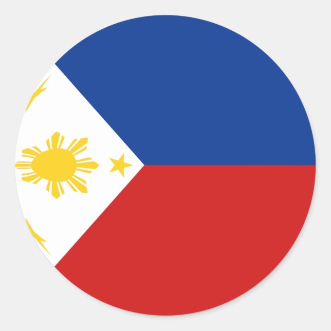 Philippinen-Flaggensticker Runder Aufkleber (Vorderseite)