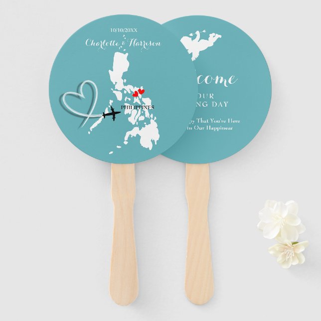 Philippinen für Hochzeiten Fächer (Vorne und Hinten)