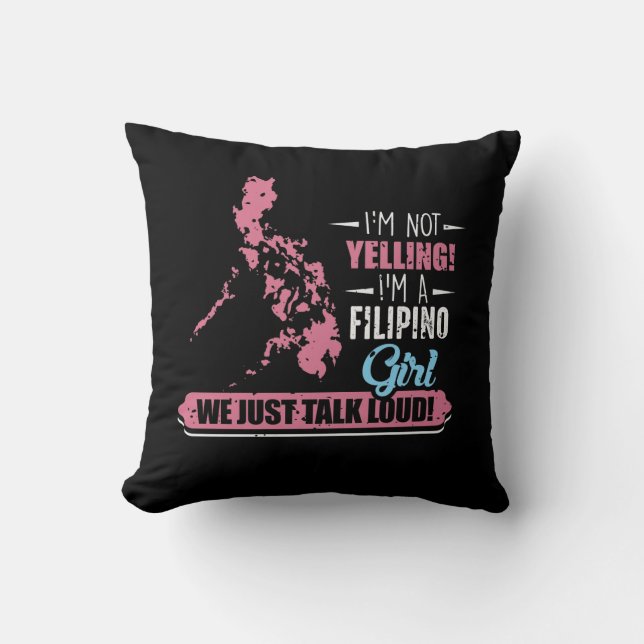 Philippinen Girl Spaß Filipino Yelling Filipina Kissen (Vorderseite)