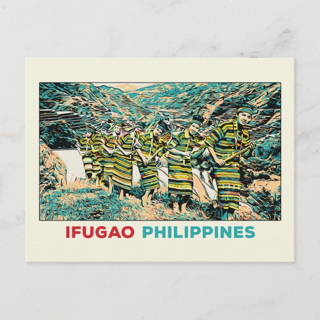 Philippinen, Ifugao Leute Cordillera Central Postkarte (Vorderseite)