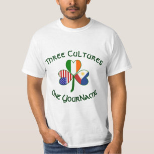 Philippinen Irland USA Kleeblatt Flagge Personalis T-Shirt