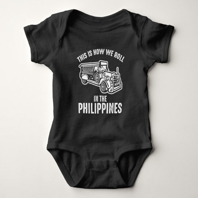 Philippinen Jeepney - Filipino Fun Baby Strampler (Vorderseite)