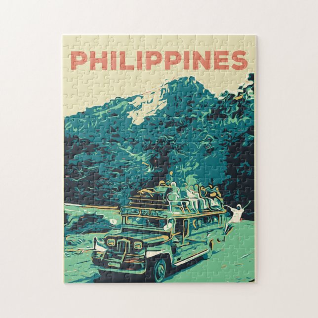 Philippinen, Jeepney in Luzon, zentrale Kordillera (Vertikal)
