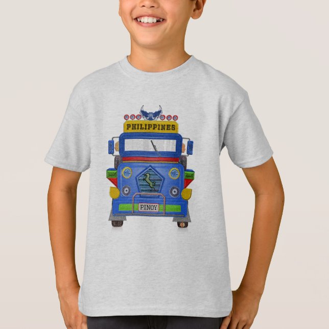 Philippinen Jeepney, spielerisch und bunt T-Shirt (Vorderseite)