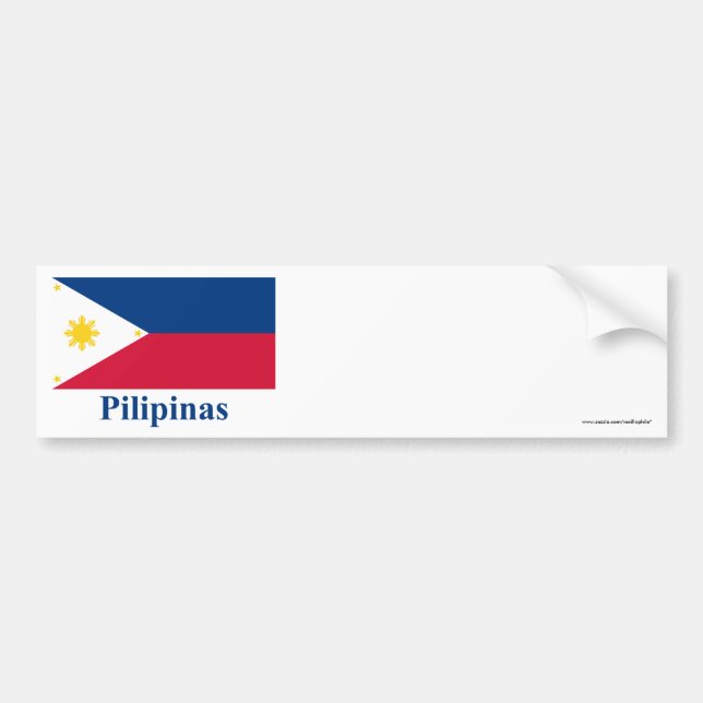 Philippinen kennzeichnen mit Namen auf Filipino Autoaufkleber (Vorne)
