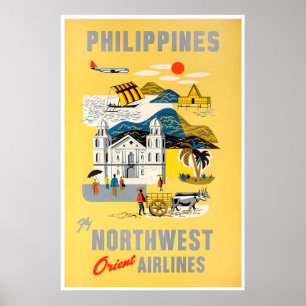 Philippinen Kunst Filipino Druck Northwest Airline Poster