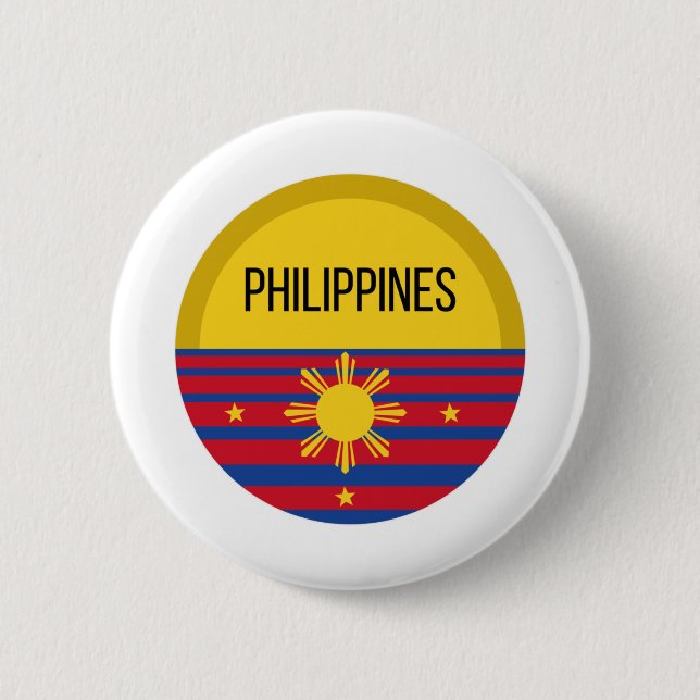 Philippinen Niedliche Design Ideenmuster Sunset Button (Vorderseite)