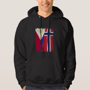 Philippinen Norwegen Halbflagge Filipino Norweger  Hoodie