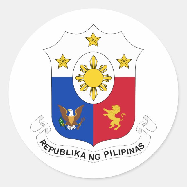Philippinen-Offizielle Wappen-Heraltrockenzeichen Runder Aufkleber (Vorderseite)