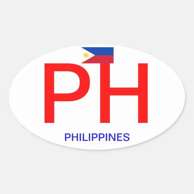 Philippinen - Oval-Aufkleber im europäischen Stil Ovaler Aufkleber (Vorderseite)