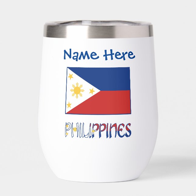 Philippinen Philippinische Flagge Blauer Personali (Rückseite)