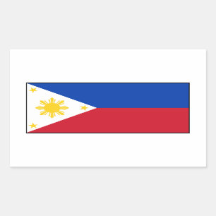 Philippinen - philippinische Flagge Rechteckiger Aufkleber