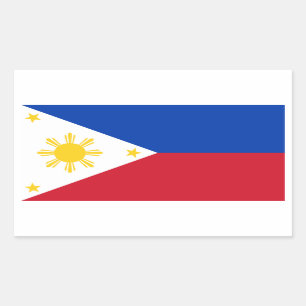 Philippinen/philippinische Flagge Rechteckiger Aufkleber