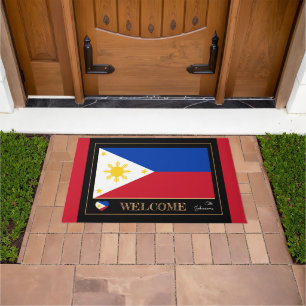 Philippinen & Philippinisches Flaggenhaus/Sportwil Fußmatte