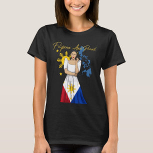 Philippinen Pinay Filipina Pride Islands Flag Girl T-Shirt